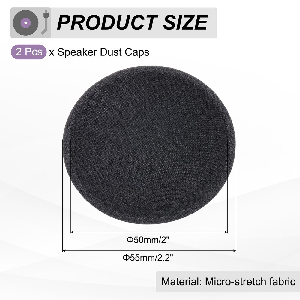 2 Pcs Speaker Dust Cap 55mm/2.2" Outer Diameter Oiled Cloth Cap
