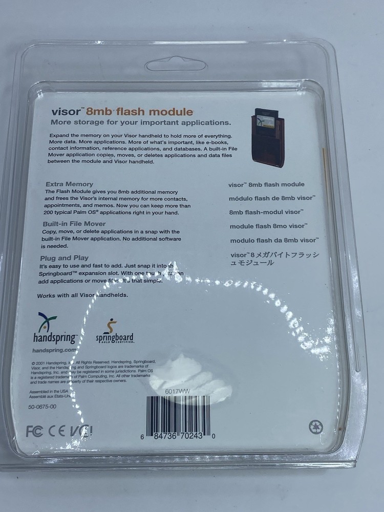Handspring Visor 8mb Flash Module SEALED Springboard PDA 6017WW Version 1.3