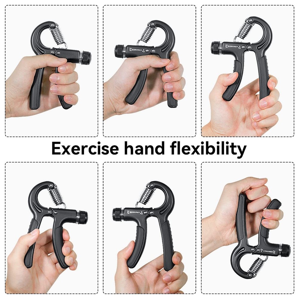 1 Pcs Hand Grip Strengthener Exerciser Workout Squeezer, black