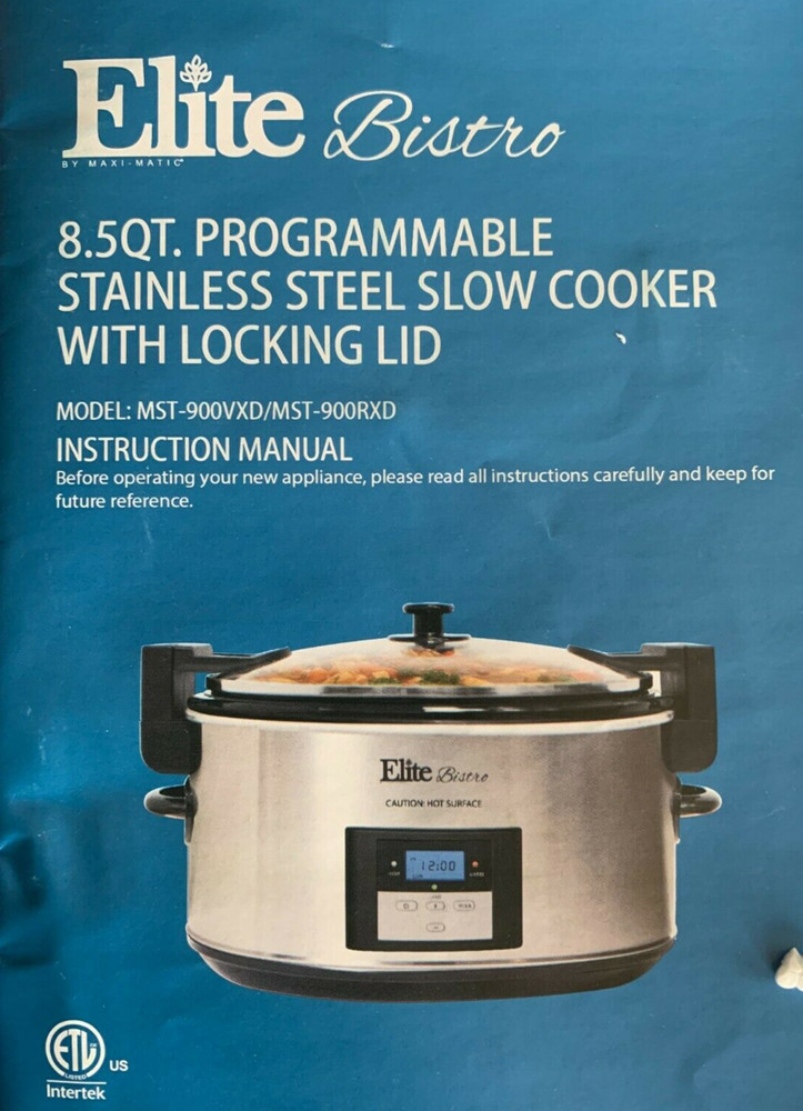 Electric Slow Cooker 8.5QT Programmable maxi-matic MST-900XVD - silver or Red