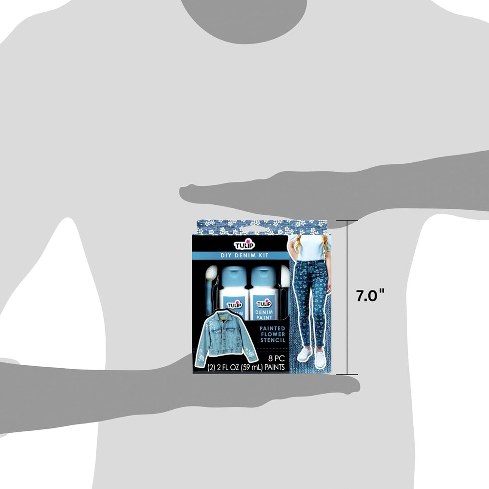 Denim Paint Stencil Kit, Permanent Paints, Beginner Friendly Craft Kit, Includes