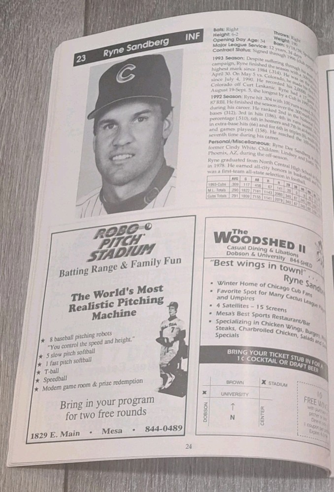 1994 Chicago Cubs Spring Program