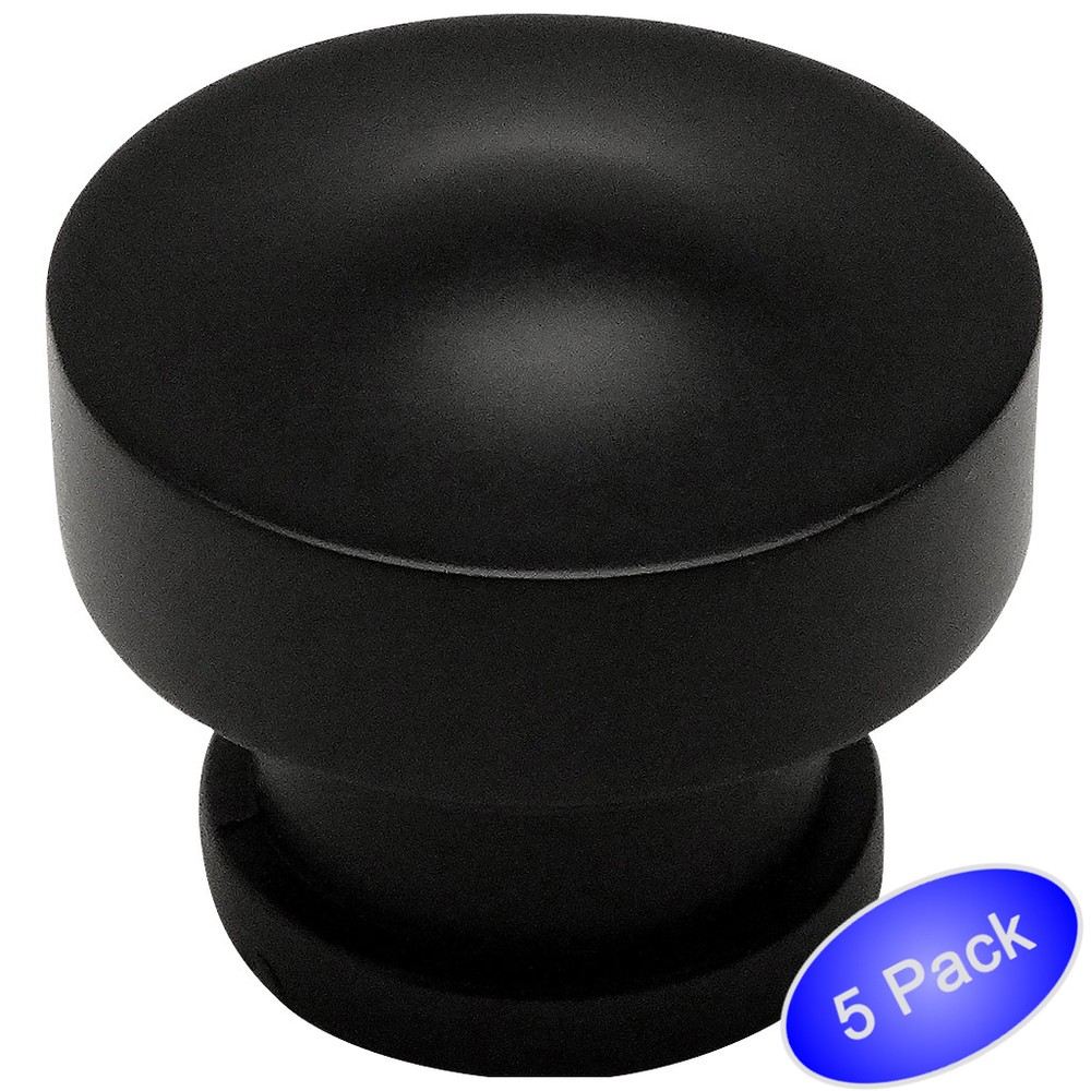 *5 Pack* Cosmas Cabinet Hardware Flat Black Round Contemporary Knobs #704FB