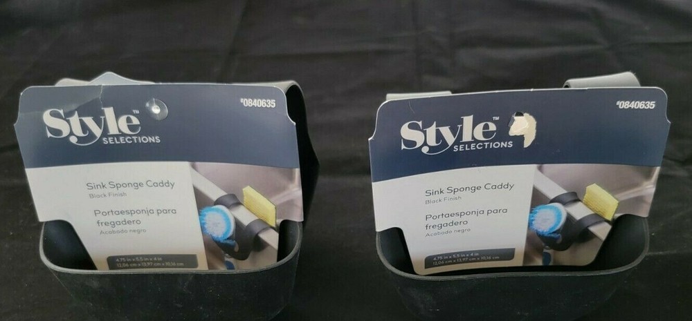 Style Selections Sink Sponge Caddy Black 2 Pack