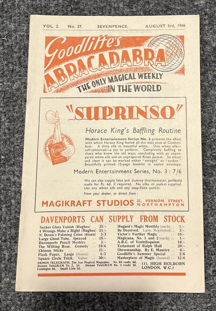 Abracadabra Magic Booklet August 1946