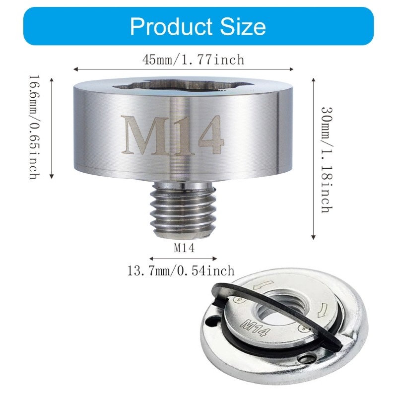 Quick Changes Adapter & Nut Kit for X Lock Angles Grinders M14 Thread Adapter