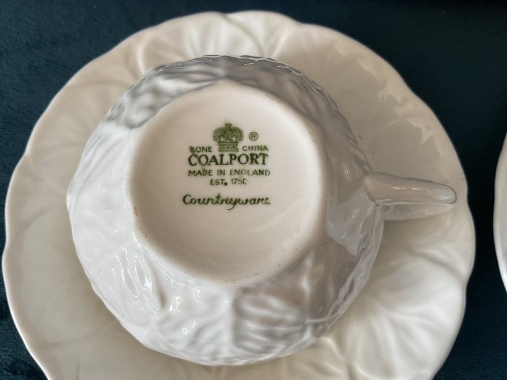 Coalport Bone China Cabbage Countryware 2 Cup & Saucers