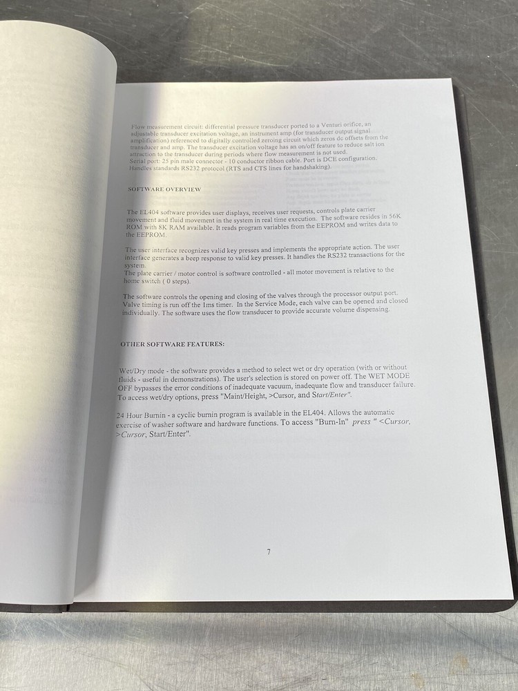 Biotek Microplate Washer EL404 Auto Washer - Users Guide / Instructions Book