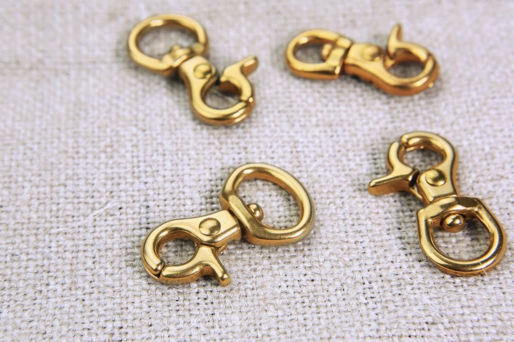 Heavy duty gold solid brass swivel snap hook , 8mm 10mm 15mm small trigger snap