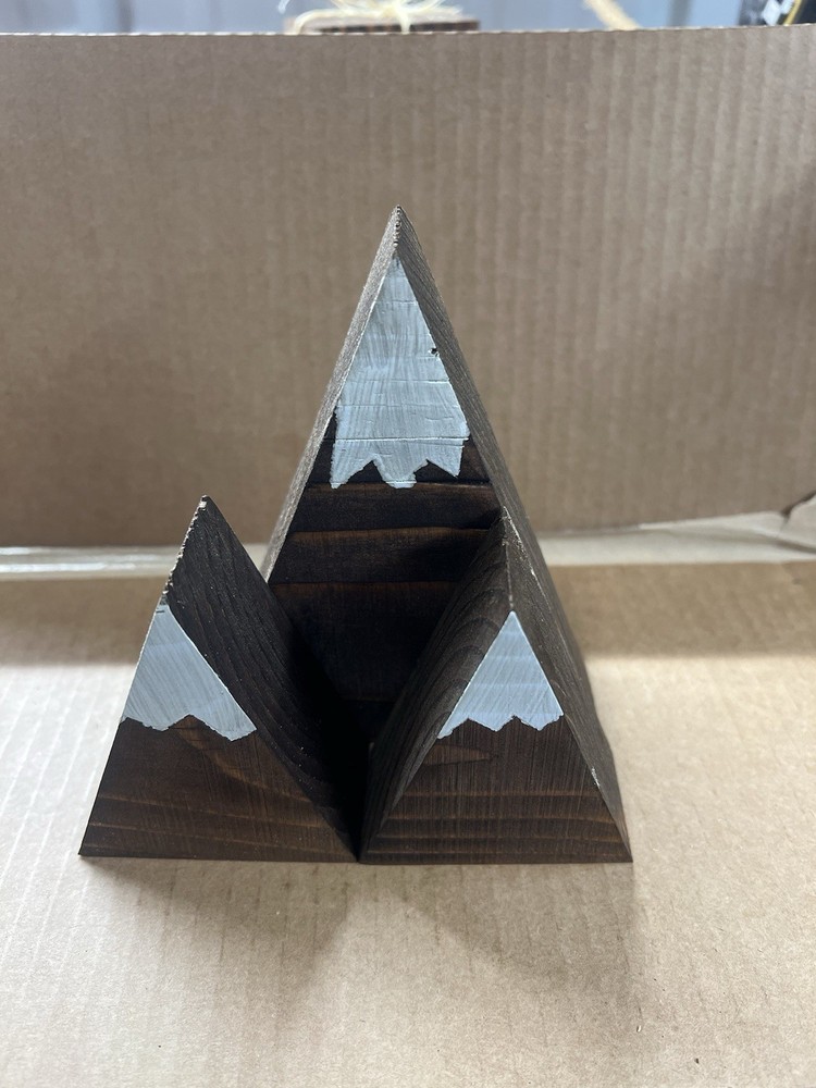 Hand Painted Wooden Mountain Decoration