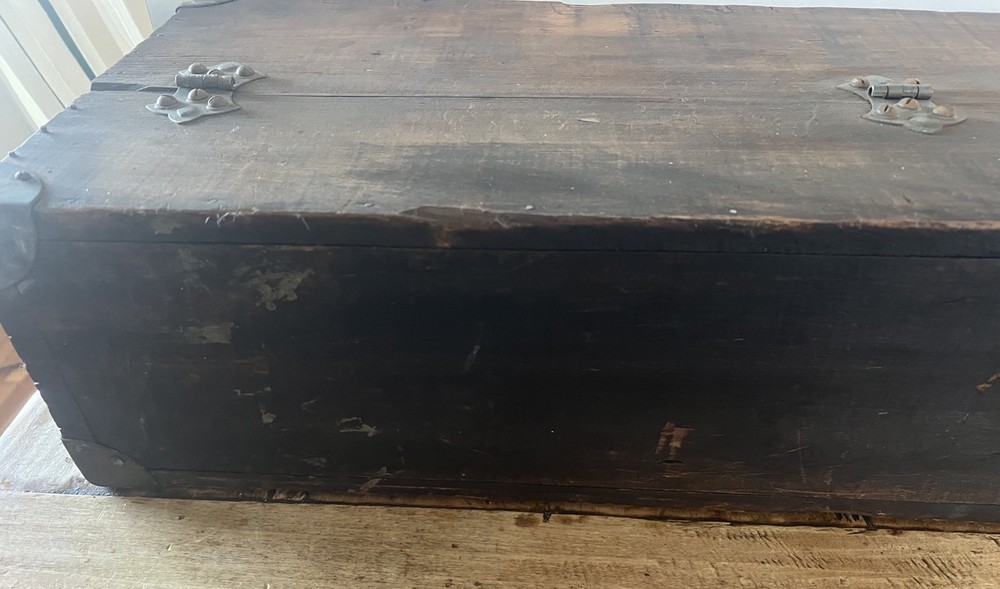 Unique Antique Handmade Solid Wood Utility Tool Box - 30”x11”x6”
