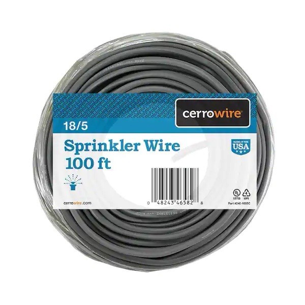 100 ft. 18/5 Black Solid Copper Sprinkler Wire