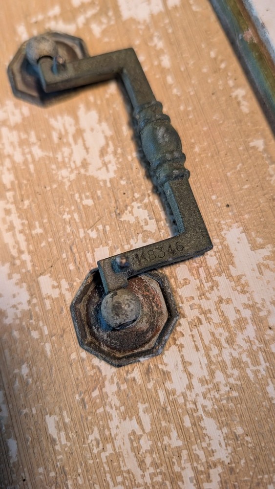 8) Brass Vintage Drawer Pull 3"centers Handle Mid-Century Dresser Pulls Hardware