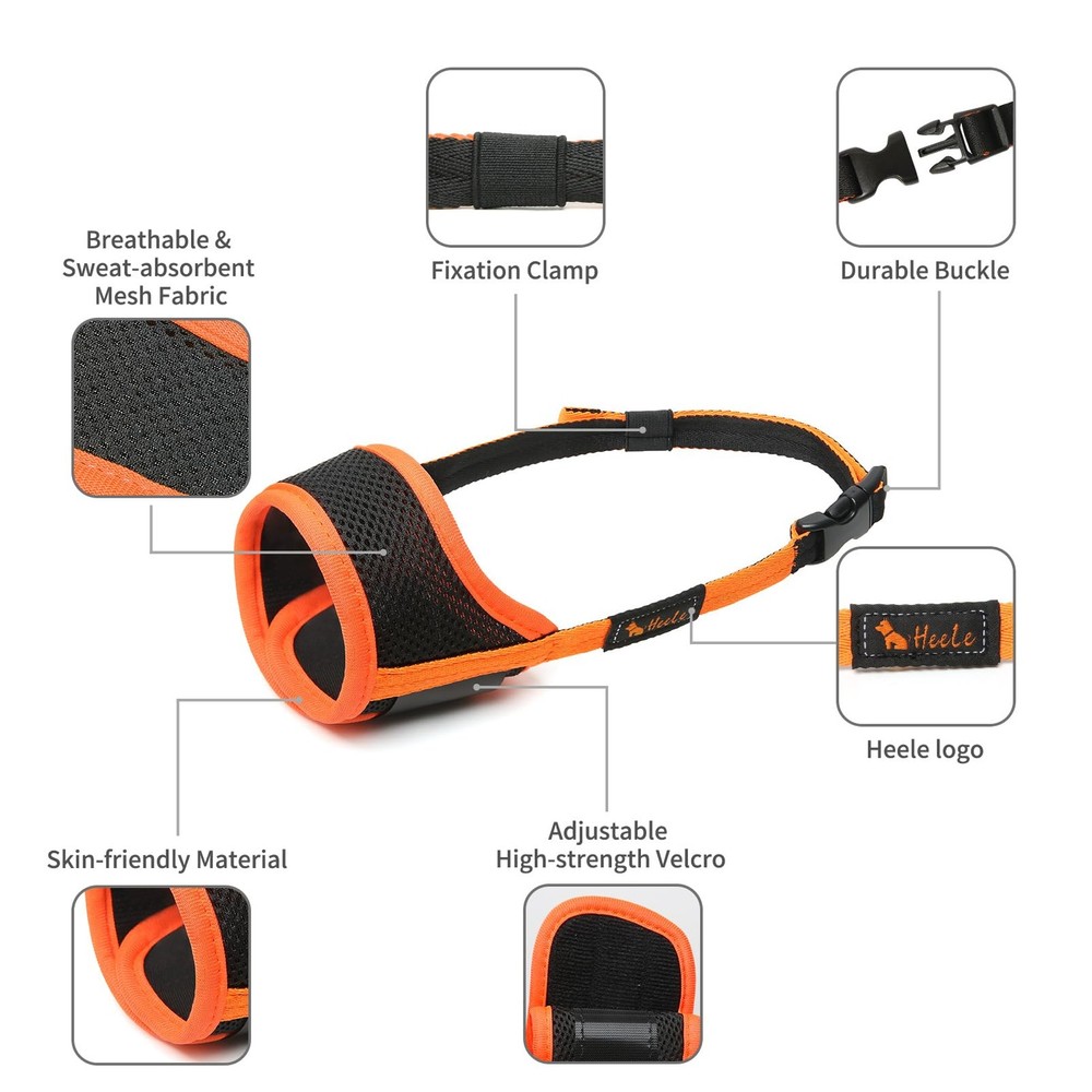 Dog Muzzle,Soft Nylon Muzzle Anti Biting Barking Chewing,Air Mesh Breathable ...