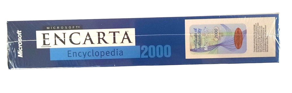 Vintage MICROSOFT Encarta ENCYCLOPEDIA 2000 Windows PC CD ~ Big Box ~ NOS NRFB