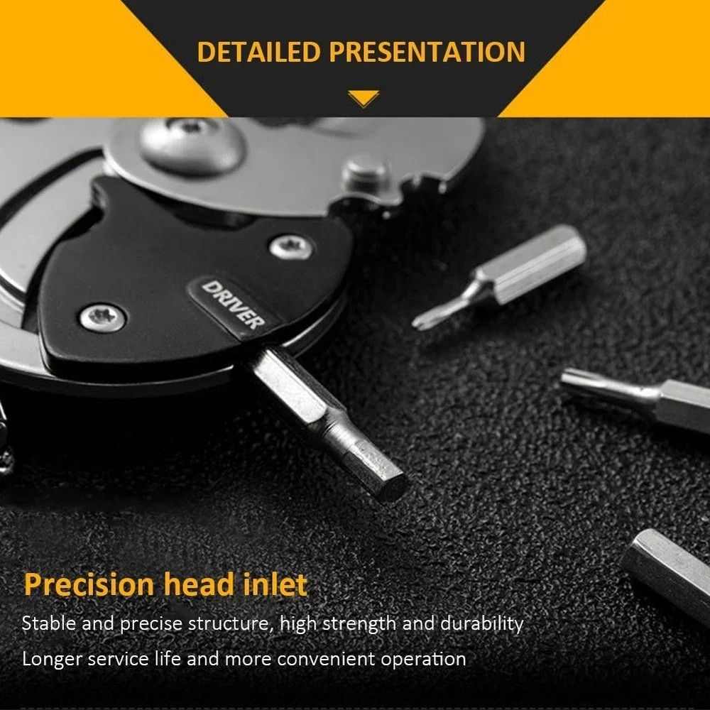 Multifunction Keychain Screwdriver Hex Coin Folding EDC Tool Mini Knife