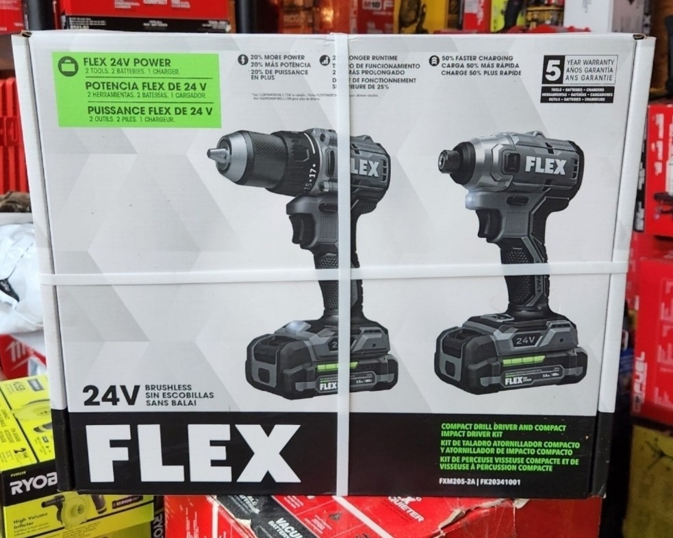 ⭐️NEW⭐️ FLEX 24V Brushless Compact 2-Tool Combo Kit
