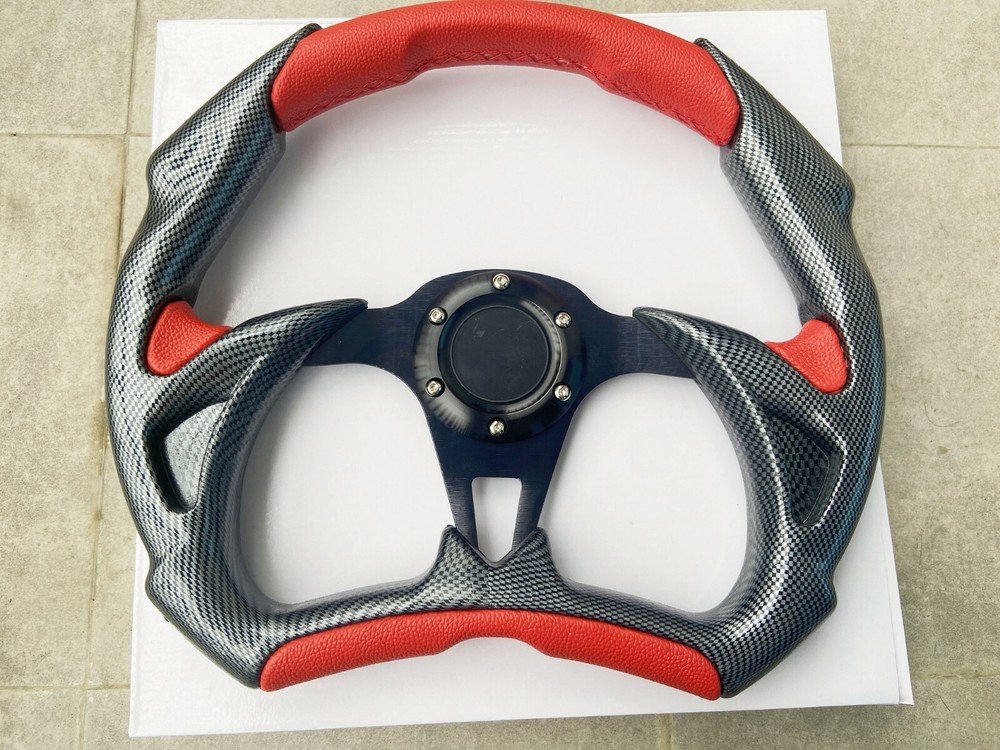 Red + Balck Steering Wheel for Polaris Slingshot without Quick Release & Puller