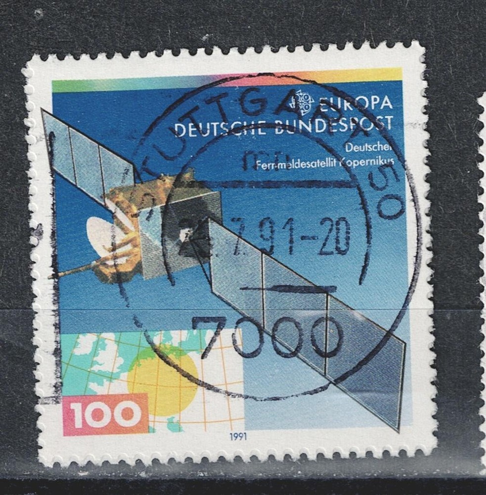 Germany Space Copernicus Program Map stamp 1991 A-16