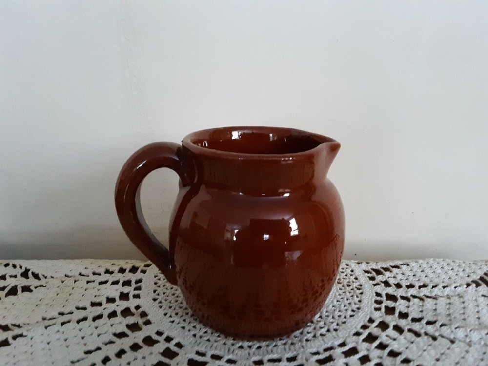 Vintage? Small Brown Ceramic Pottery Pitcher- Made in Spain