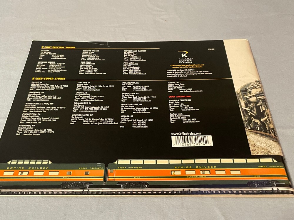 Genuine K LINE Electric Trains 2003 Second Edition Catalog