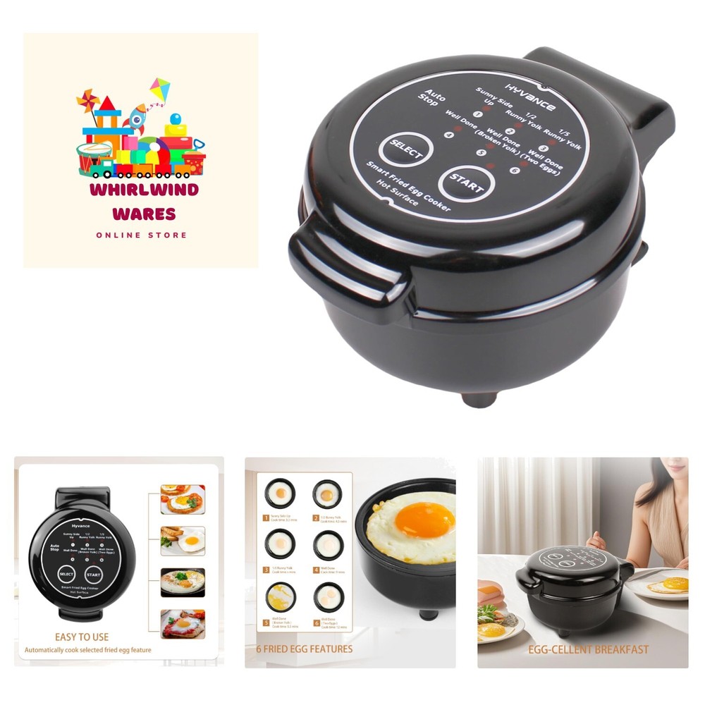 Smart Fried Egg Cooker for 6 Fried Egg Features including Sunny Side Up, Over...