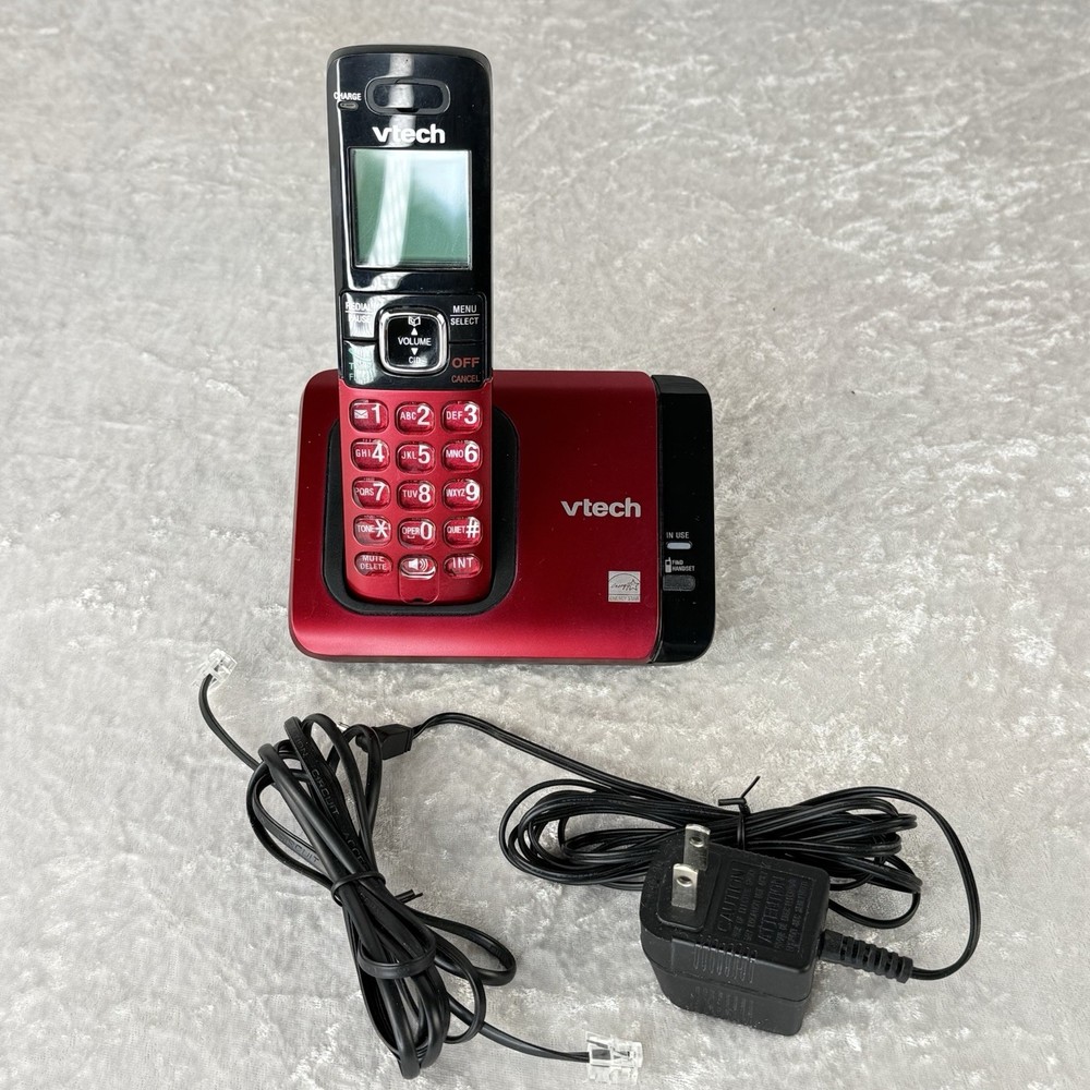 VTech CS6719-16 Cordless Phone System - Ruby Red - Tested, Works