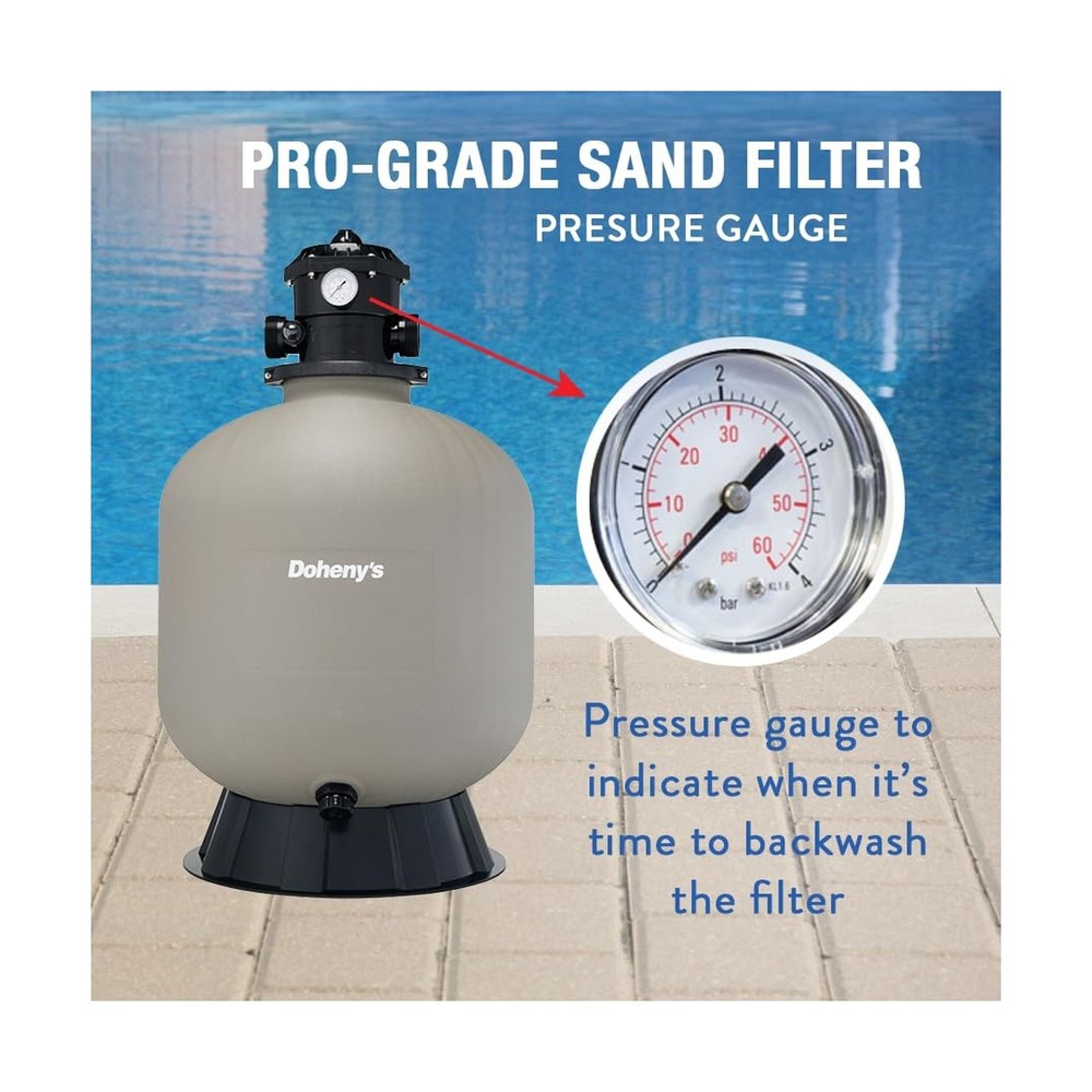 Doheny's Pool Pro Sand Filter System | 19" with 1 HP Pump | High-Flow, Large ...