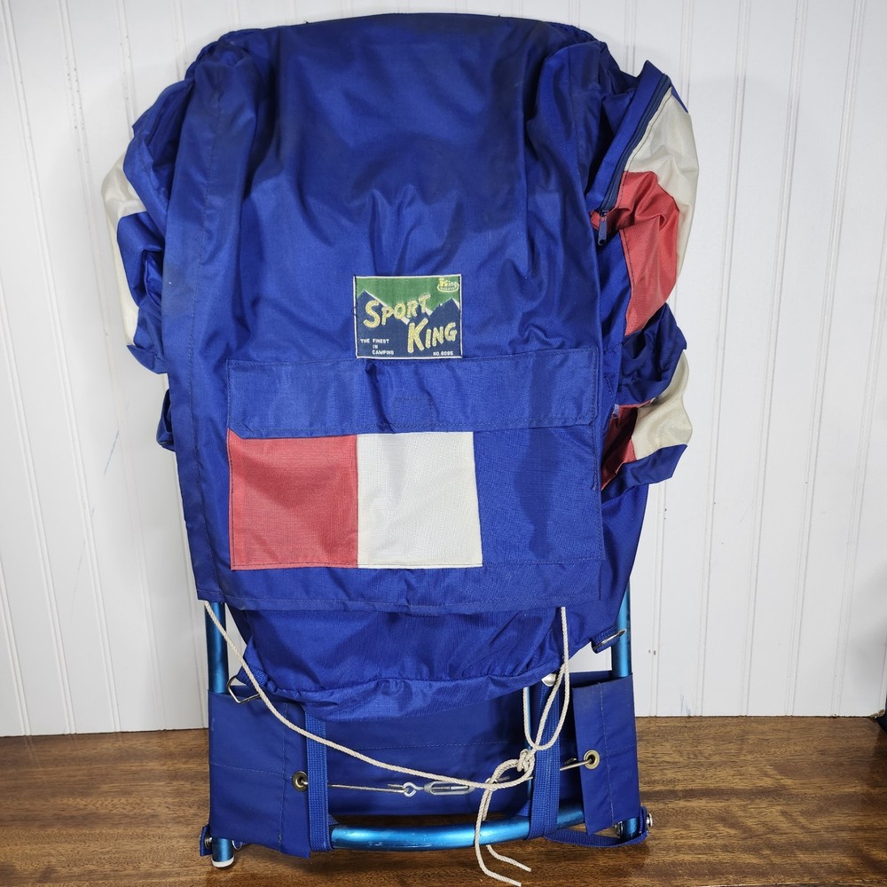 Vintage 1970ish RED, WHITE & BLUE EXTERNAL FRAME BACKPACK