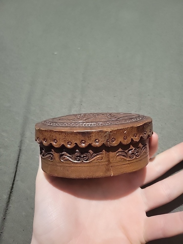 Collectable Vintage Leather Multibox Container From Peru