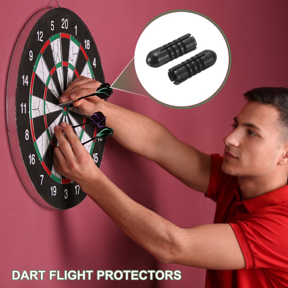 5 Pcs Dart Flight Protectors Fixed 90 Degrees Wing Savers Protects, Black