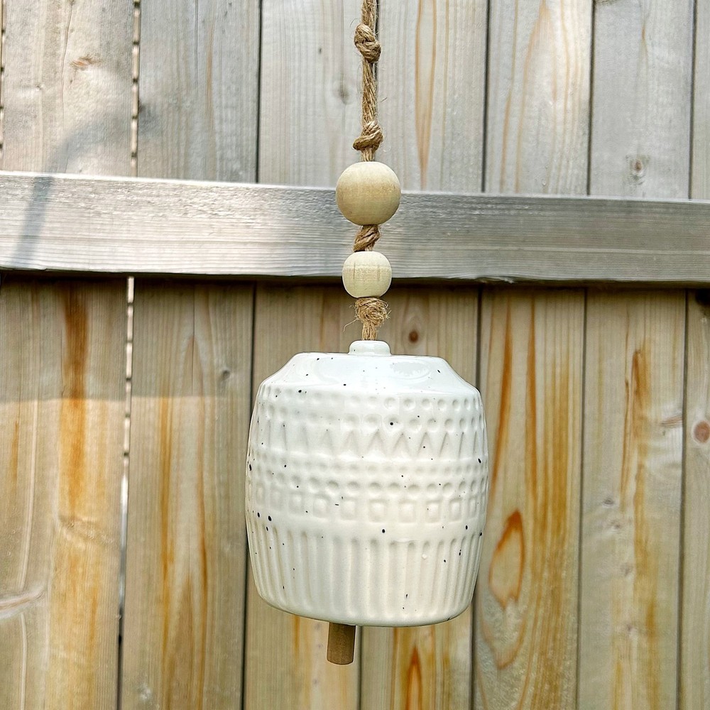 Natural Ceramic Bell Long Hanging Decor