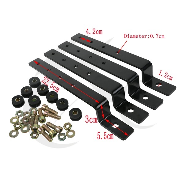 Universal Black Hard Saddlebag Support Bars Mounting Bracket Kit Fit For Harley