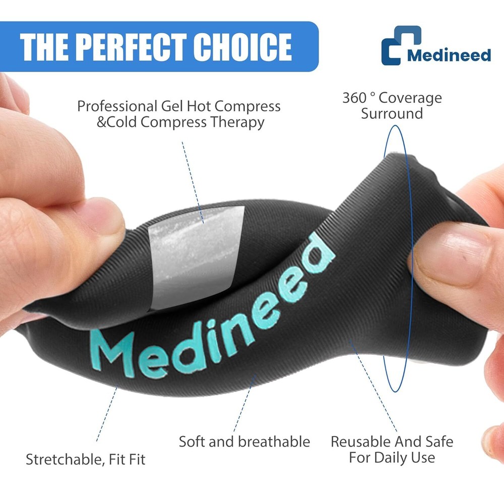 2PCS Finger Ice Pack & Trigger Splint, Thumb One Size, Blue+Black