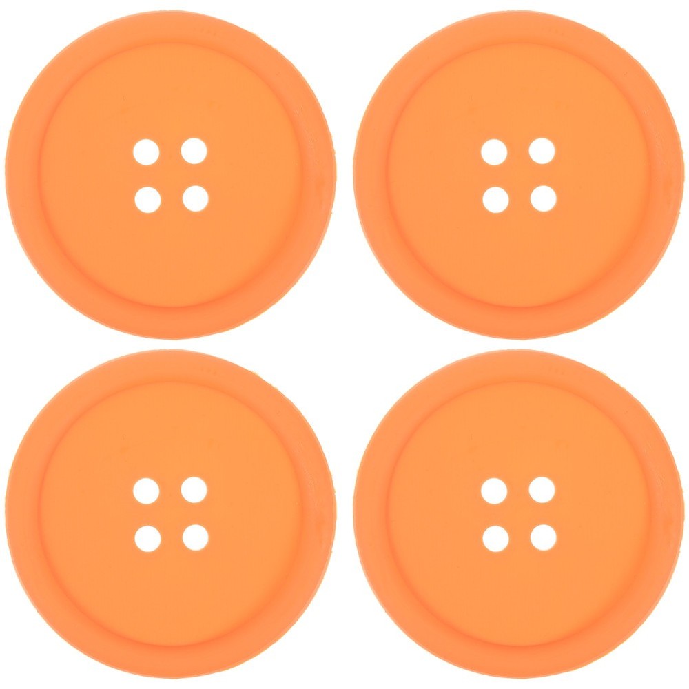 4 Pcs/Pack Silicone Round Coasters Pad Cup Pads Button Shape Mat
