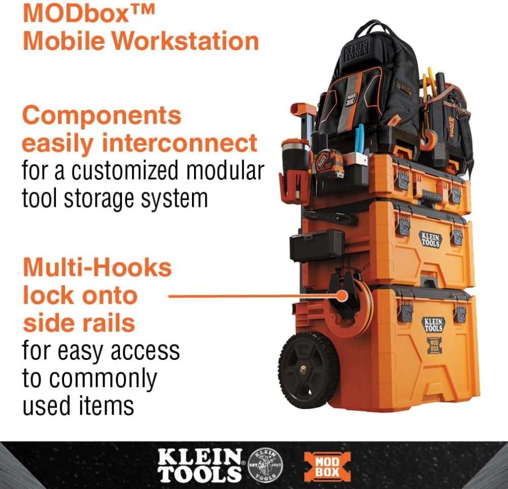 Klein Tools 54816MB MODbox Multi-Hooks, Modular Tool Storage System Dark Gray