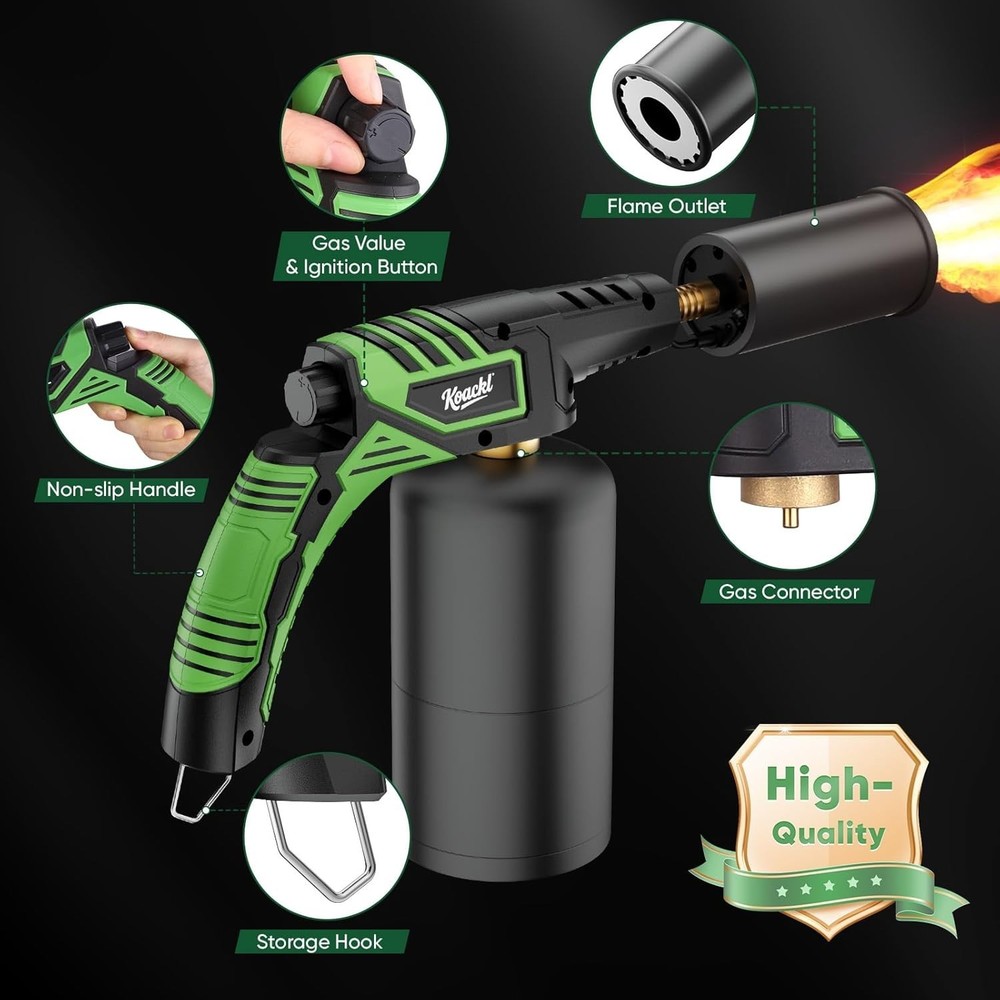 Powerful Kitchen Torch with Adjustable Flame for Charcoal and Sous Vide