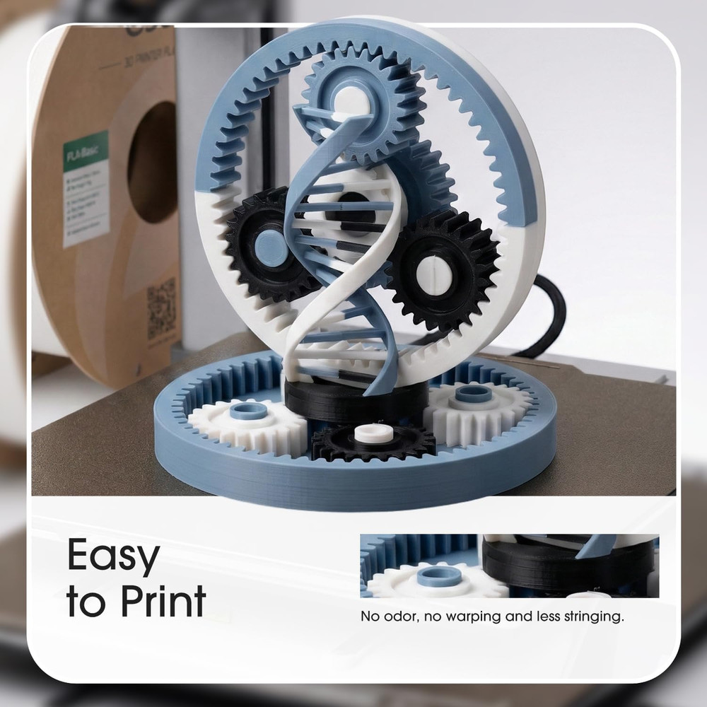 High Speed PLA Basic Filament 1 75mm 2 Spools 1KG Each Cold White