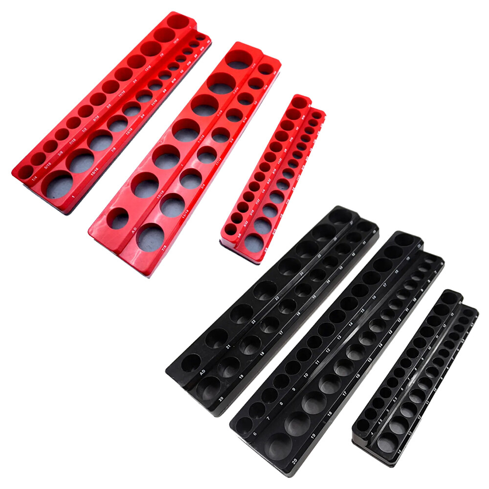 Magnetic Socket Organizer Holder 6-PACK Set 1/4'' 3/8'' 1/2'' Metric  & SAE