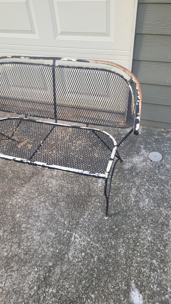 Black Antique Vintage Outside Wrought Iron Bench