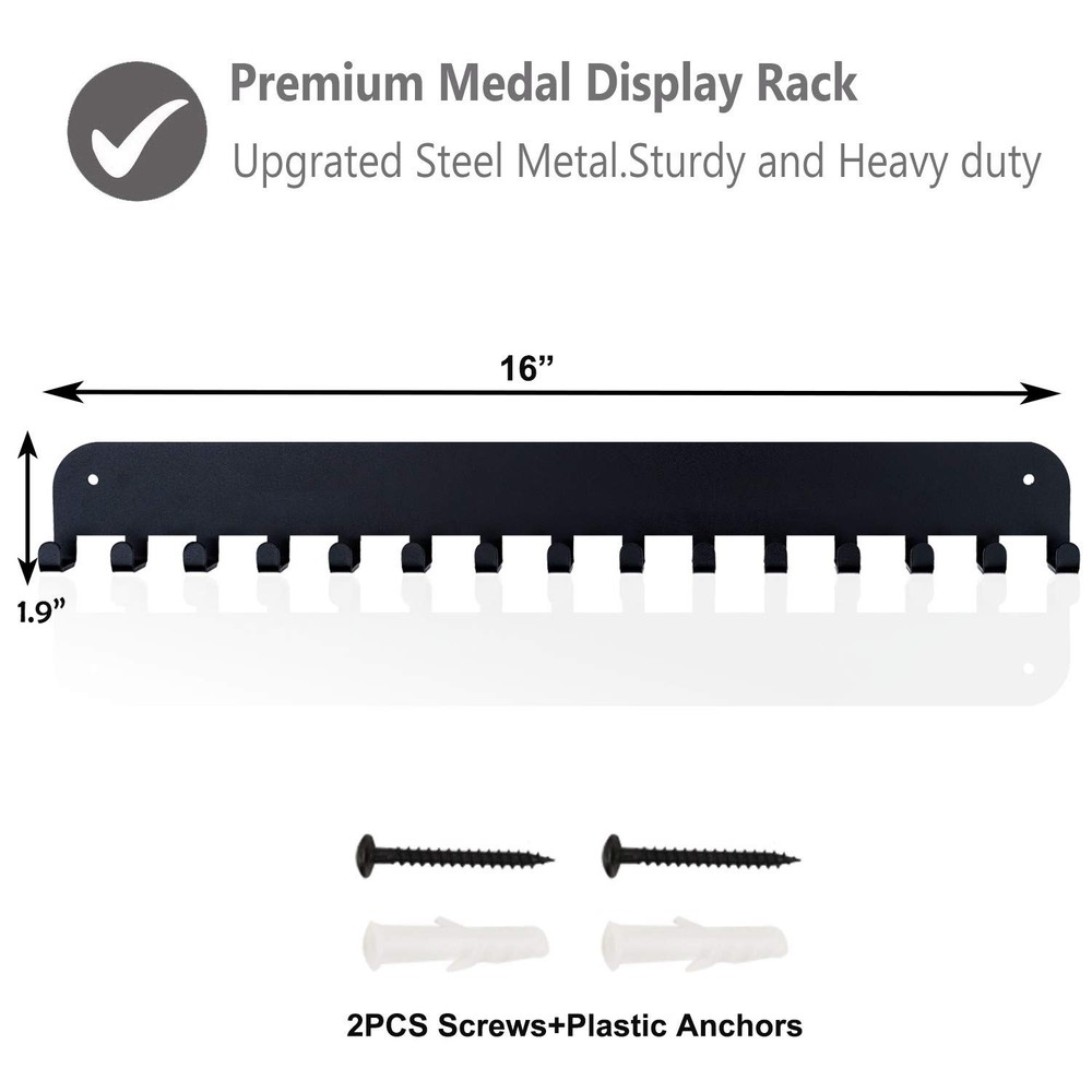 Premium Marathon Medal Display Rack Runner Wall Holder