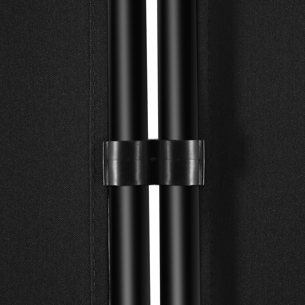 3 Panel Rolling Room Divider Folding Wall Divider for Office Restaurant Black