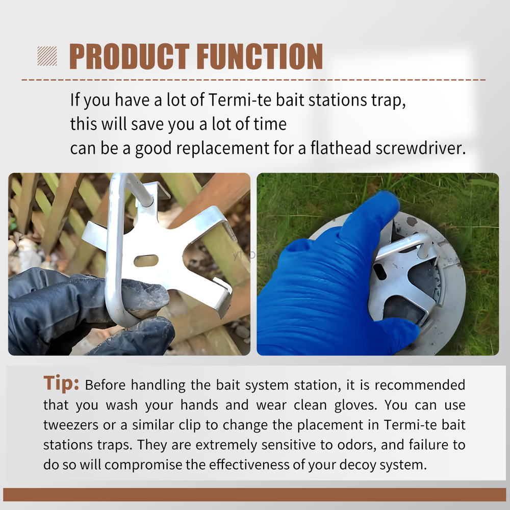 Aluminum Access Tool for Open Termi-te Bait Stations Trap Lid