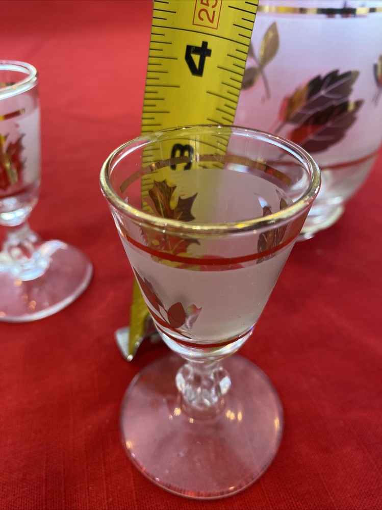 Libbey Footed Cordial Glasses & Small Pitcher