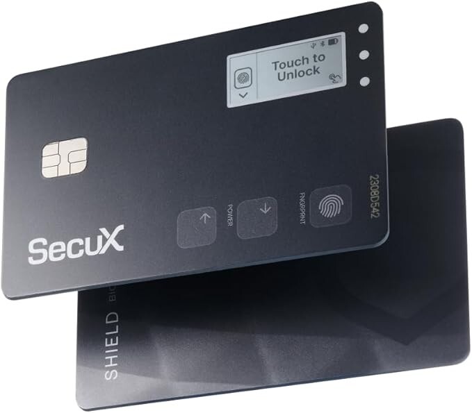 Secux Shield BIO Biometric Authentication Card Crypto Wallet Bitcoin Ethereum