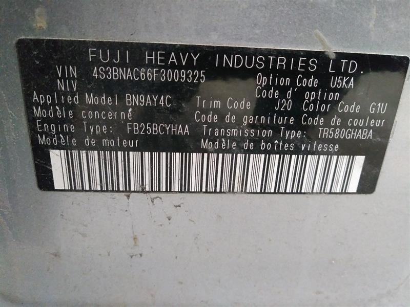 LEGACY 2015 Headrest 309013