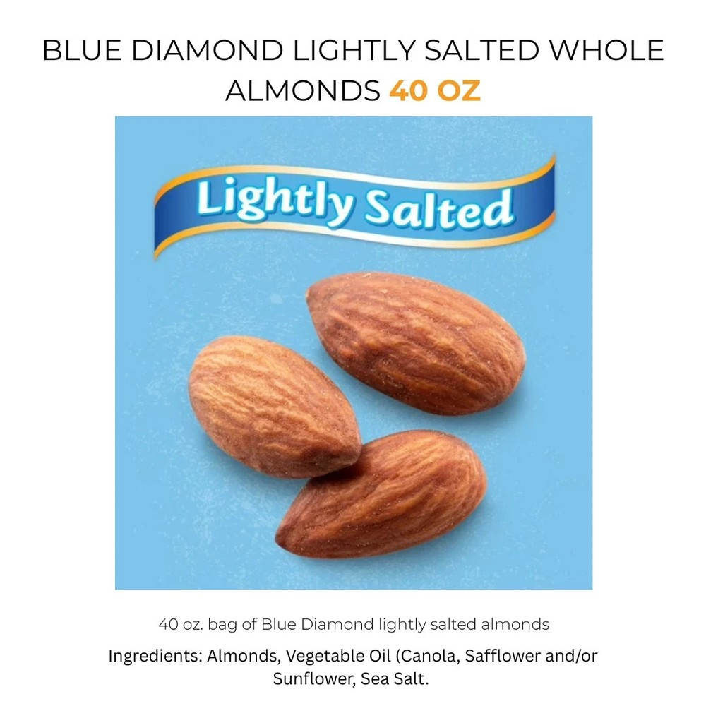 Blue Diamond Lightly Salted Whole Almonds 40 oz