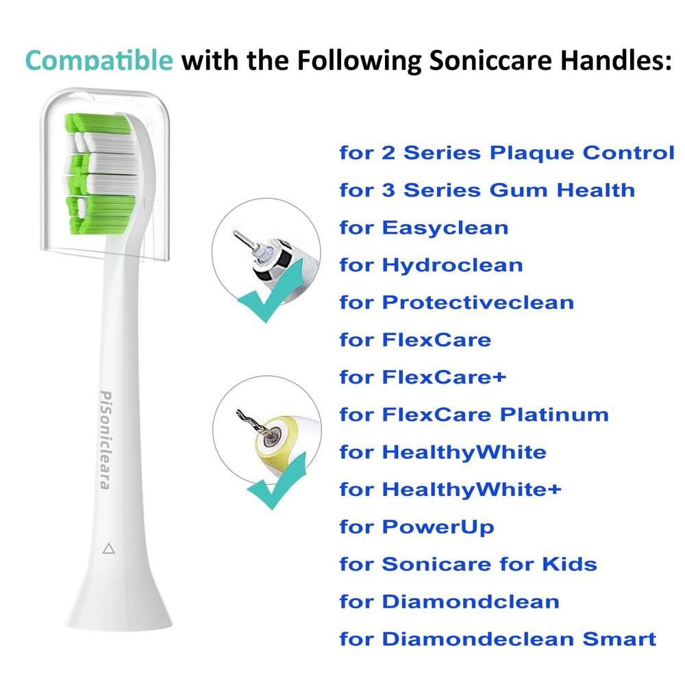 Pisonicleara Replacement Toothbrush Heads10-pc Compatible with Philips