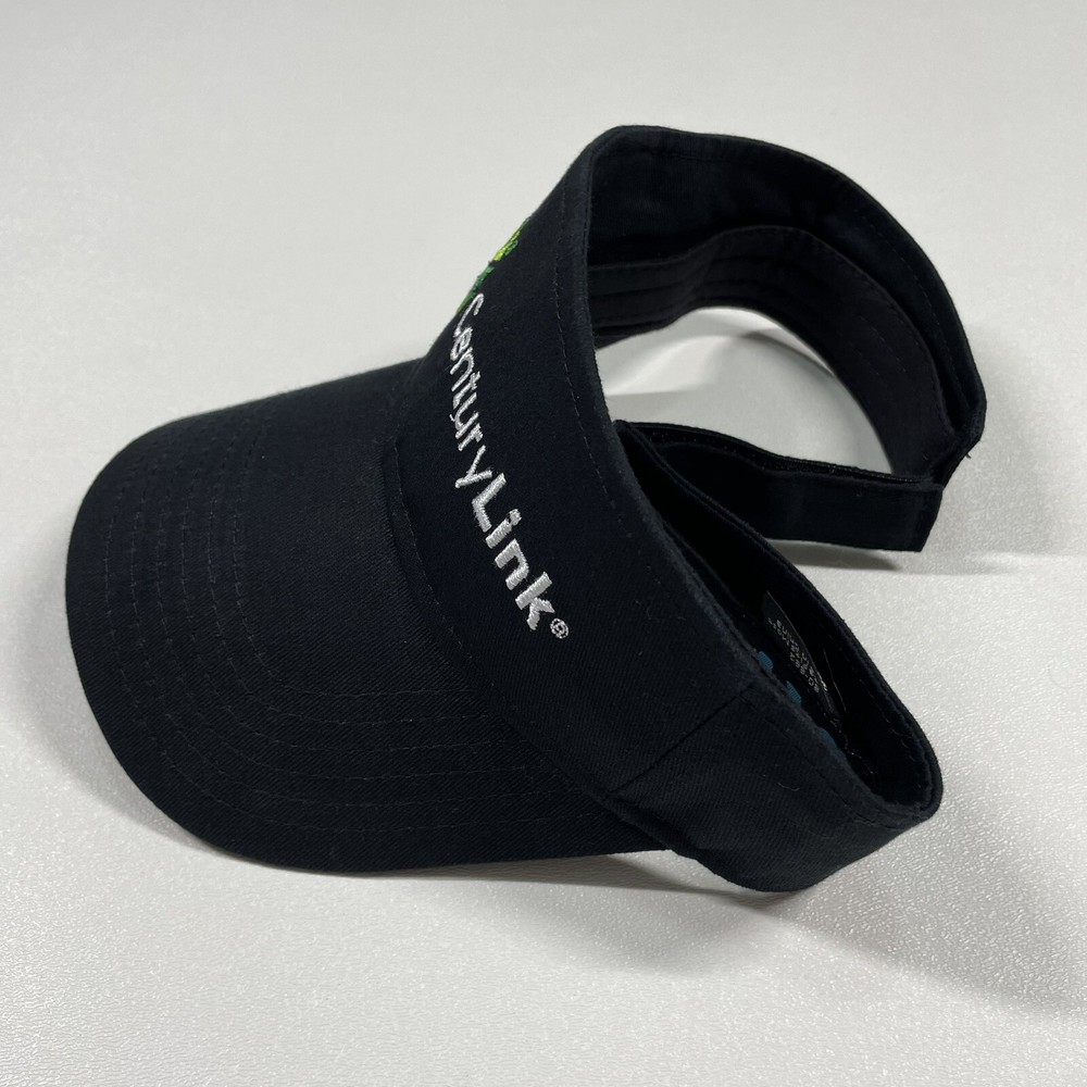Century Link Visor Hat Cap Men’s Black Strapback Embroidered