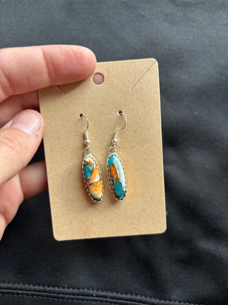 Spiny Oyster & Turquoise  Earrings